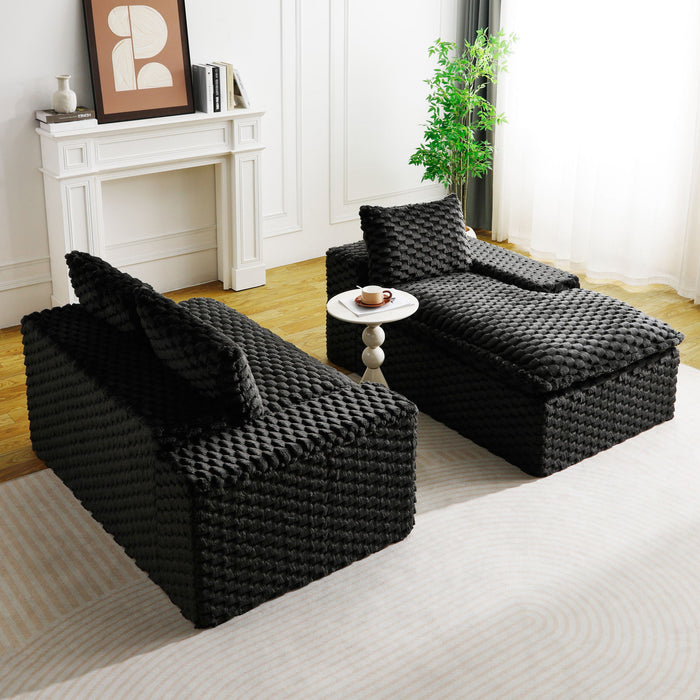 Modular Sofa, Convertible Twin Seat With Chaise Lounge