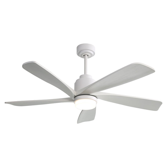 52" Ceiling Fan With Dimmable LED Light, 5 Blades, Reversible DC Motor, Smart Remote Control - White