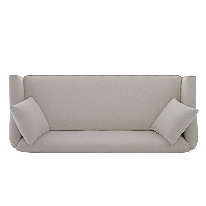 3 Seater Sofa With Wrap Around Armrests And Throw Pillows