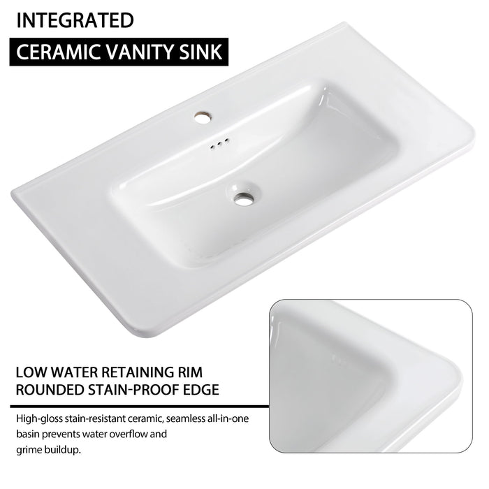 Freestanding Bathroom Vanity With Sink And 2 Soft Close Doors