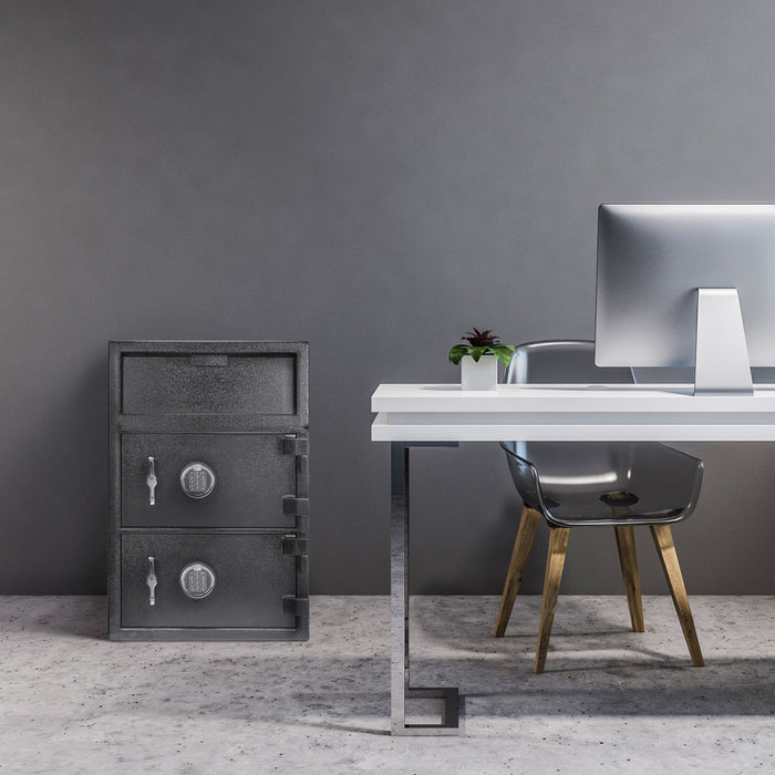 Digital Keypad 2 Lock Depository Safe 1 6 2 Cubic Ft - Black