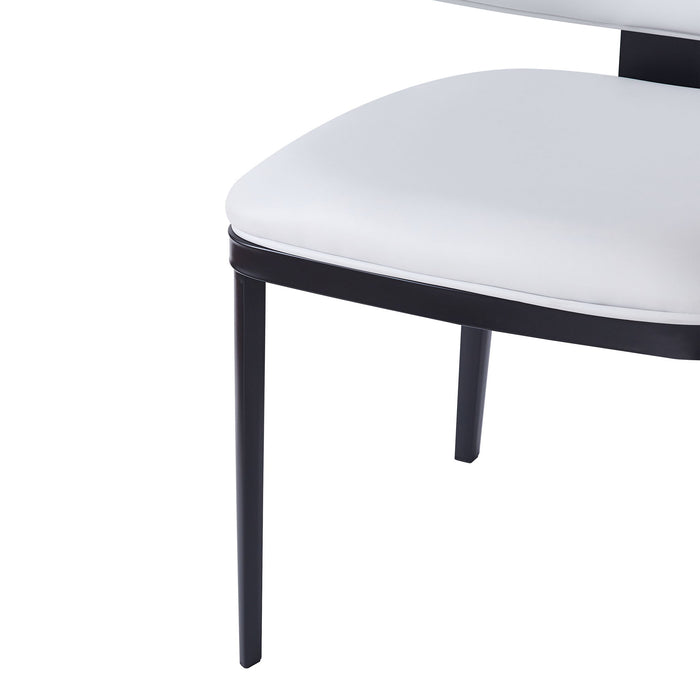 5 Pieces Modern Faux Leather And Metal Dining Set