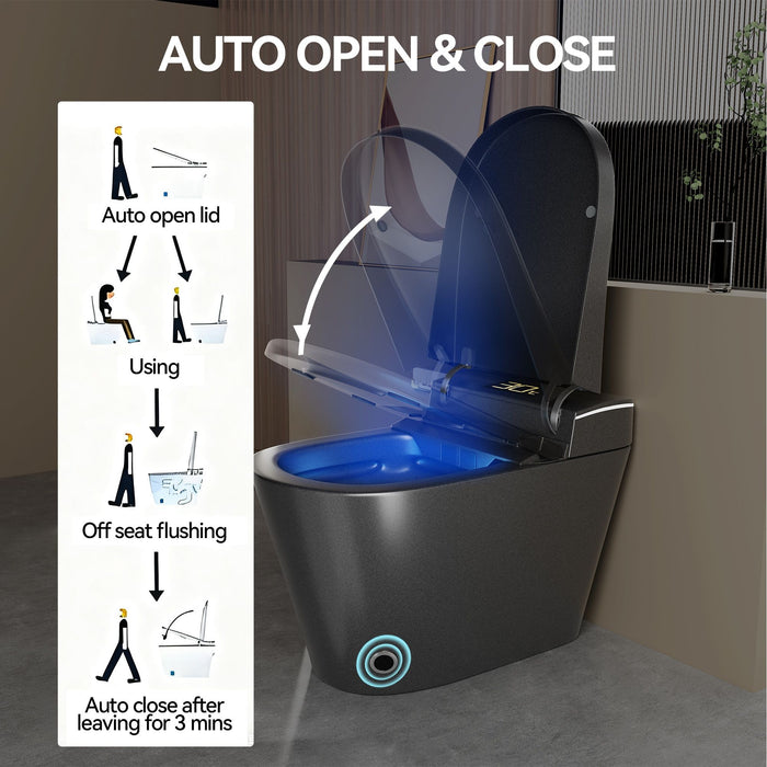 Smart Bidet Toilet With Auto Open / Close Seat, Warm Water Wash, Heated Seat, And Wireless Remote Control