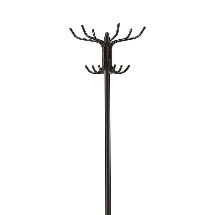 12 Hook Coat Rack With Umbrella Holder - Black
