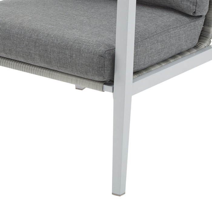 Modern Lounge Chair With Rope Accents And Cushions