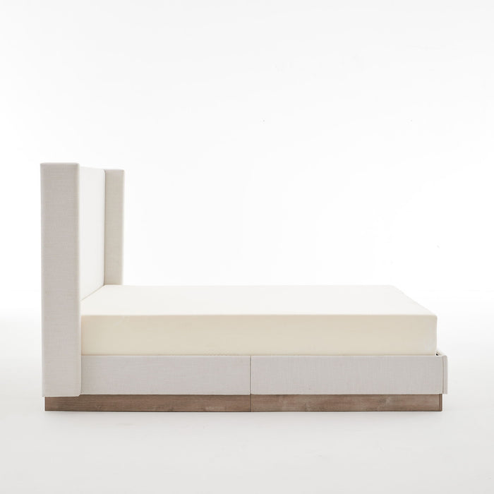 Hosford - Minimalist Canvas Upholstered Wingback Bed