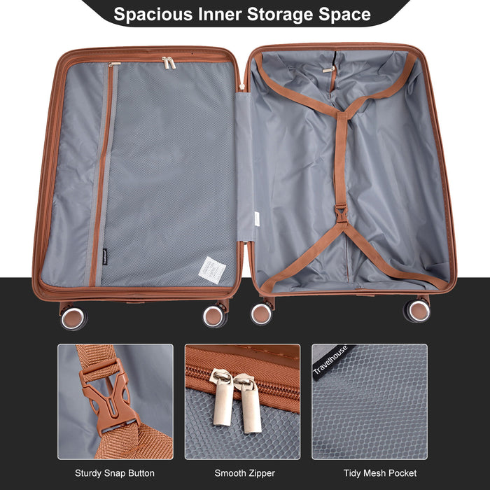 5 Piece Set Hardshell Carry On Luggage Set With Tsa Lock