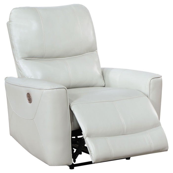 Dove Upholstered Power Recliner Chair With Smooth Power Recline And USB Charging - Gray