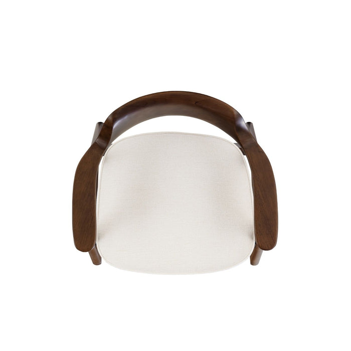 Hayes - Curved Dining Arm Chair - Light Beige
