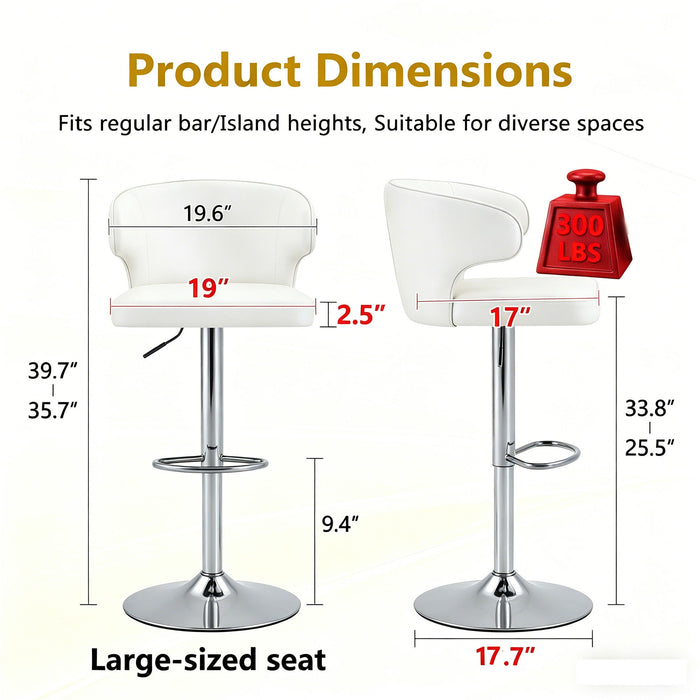 Adjustable Swivel Bar Chair With Ergonomic High Back Design