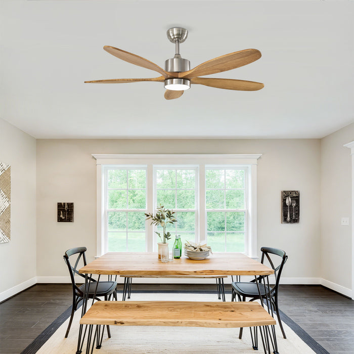 Ceiling Fan With Lights Quiet DC Motor Ceiling Fans 6 Speed Levels - Nickel