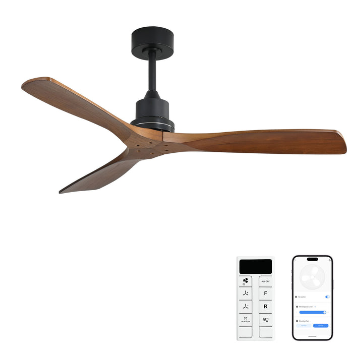 52" Smart DC Ceiling Fan With 3 Blades Reversible Silent Motor