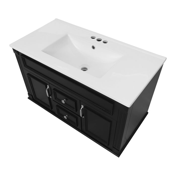 French Simple Style Wall Mounted Bathroom Cabinet With Sink