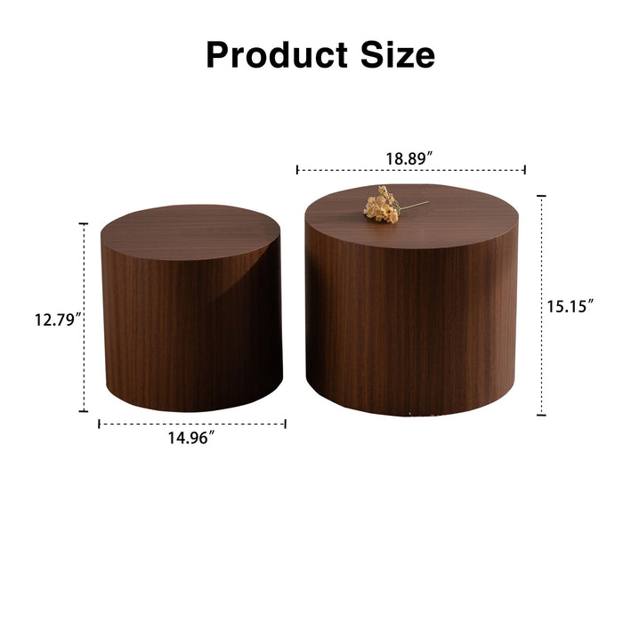 Modern Round Nesting Coffee Table (Set of 2)