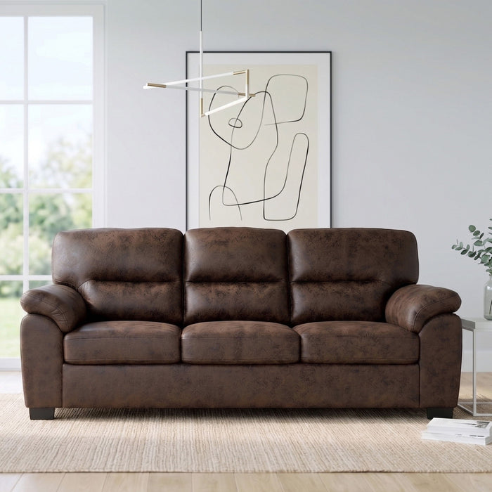 3 Seater Sofa With Padded Armrests And Triangular Leg
