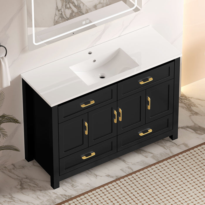 Bathroom Vanity With Sink Combo, 4 Soft Close Doors And 4 Drawers