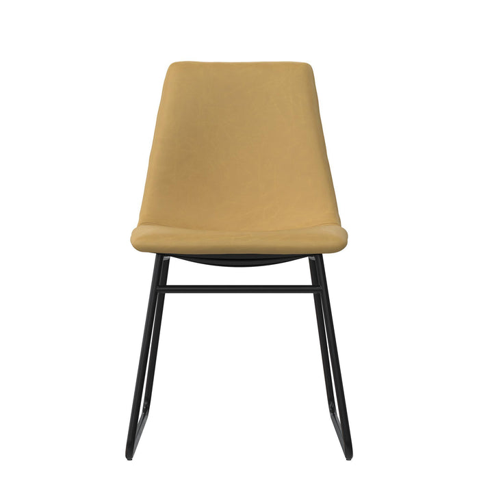 Elegant Upholstered Molded Chair (Set of 2) - Light Brown