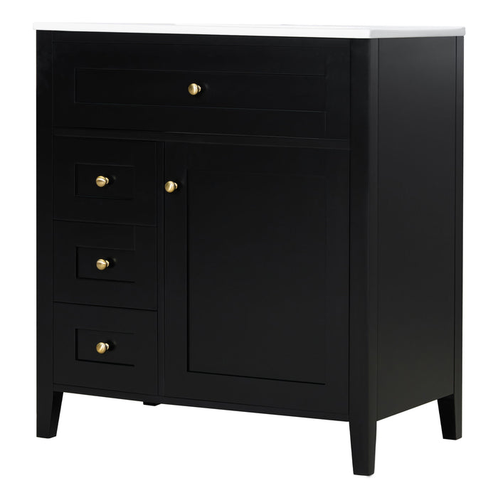 Modern Bathroom Vanity With Sink, 3 Drawers And Adjustable Shelf
