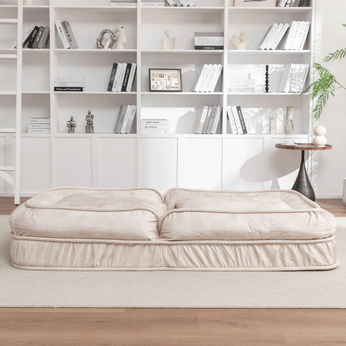 Upholstered Human Dog Bed And Pets, Bean Bag Floor Sofa With Massage Pillow, 5 Adjustable Positions & 2 Soft Pillows