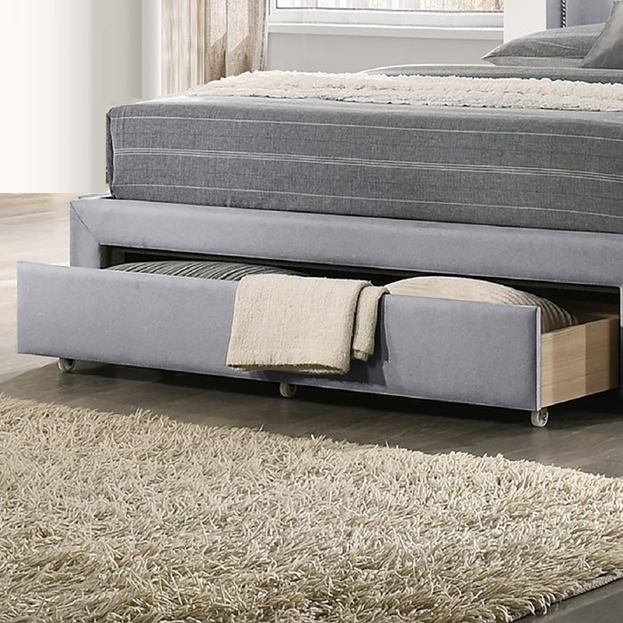 Modern Button Tufted Arch Headboard Bed With Storage Footboard