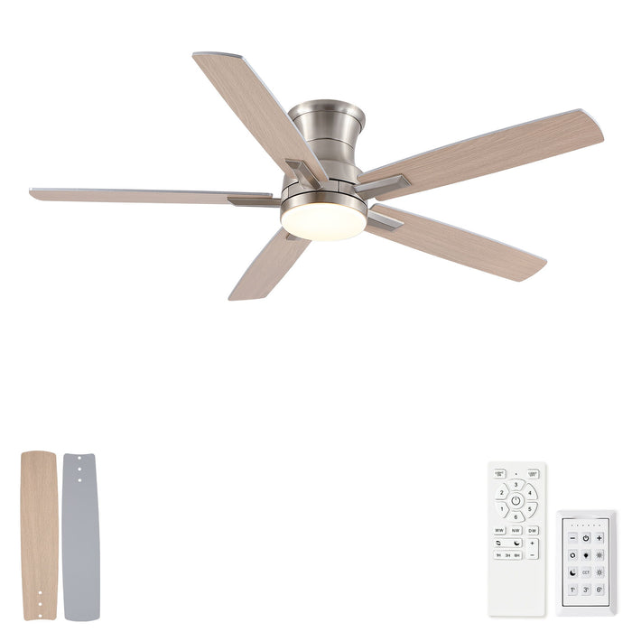 Mordern Flush Mount Ceiling Fan With Light And Remote Control