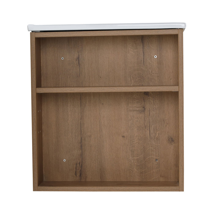 Wall Mounted Bathroom Vanity With Basin And Adjustable Open Shelf