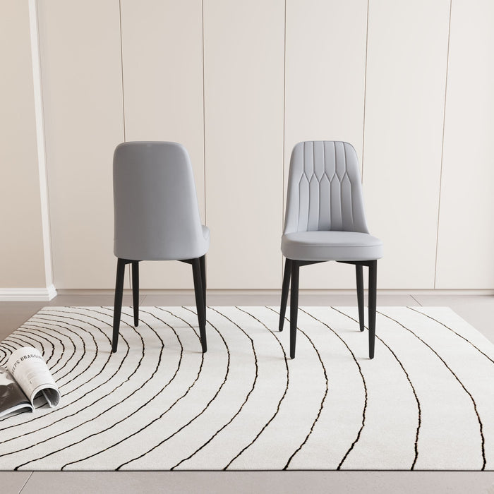 Modern Dining Chair With Cushions And Metal Legs