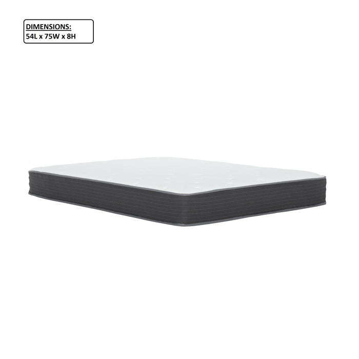 8" Pocket Spring Hybrid Bed In A Box Mattress, Soft Gel Memory Foam - Gray / White - Full