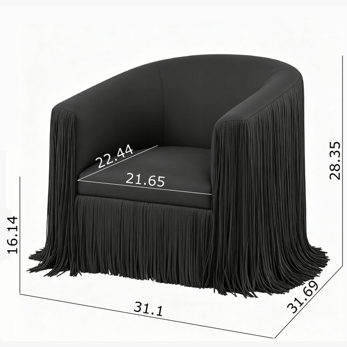 Isle - Swivel Chair With Fringe Accent