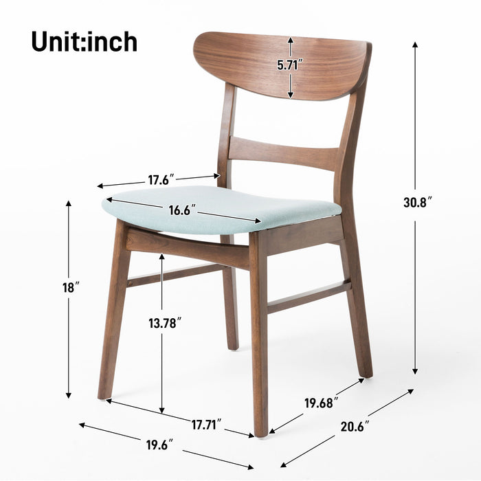 Modern Dining Chairs With Cushioned Seat (Set of 2)