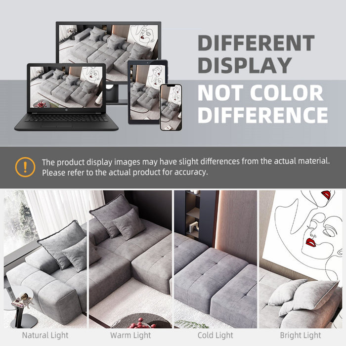 Modern Oversized, Modular Sectional Sofa With Pillows