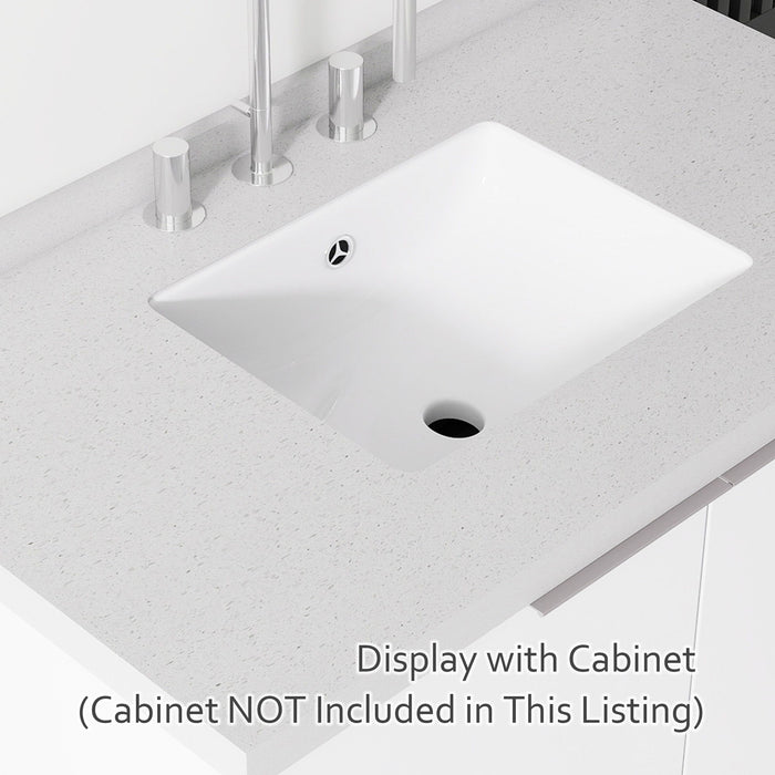 Basin Sink With 2" Thick Rim, Triple Faucet Holes, Sink Only