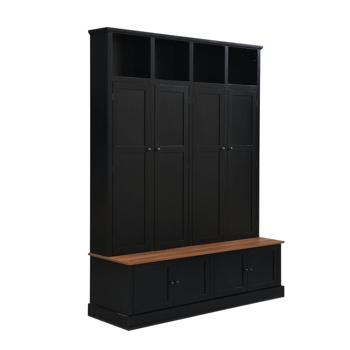 Hall Tree With Bench And Cabinet