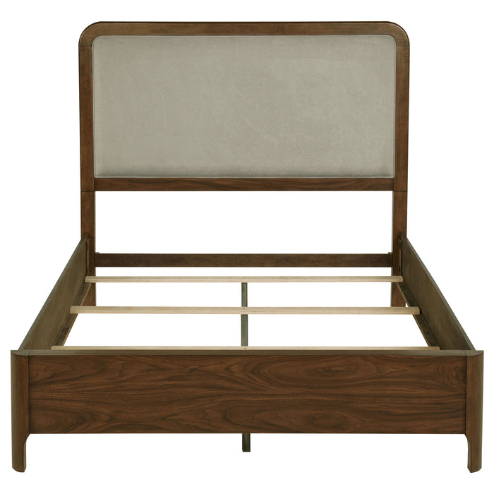 Verona - Queen Upholstered Panel Bed - Walnut
