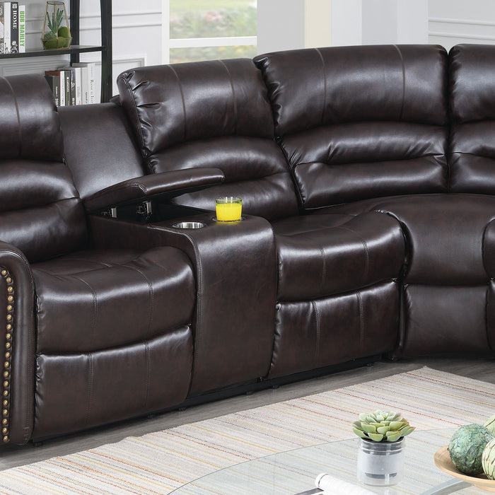 Reclining Sectional Sofa With Console