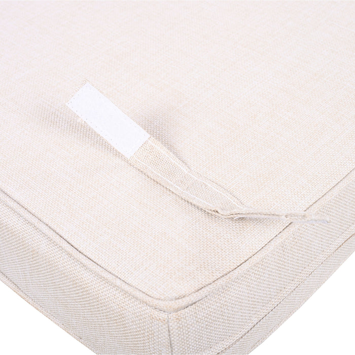 Outdoor Club Chair With Rope Arm And Cushions - Beige / Teak