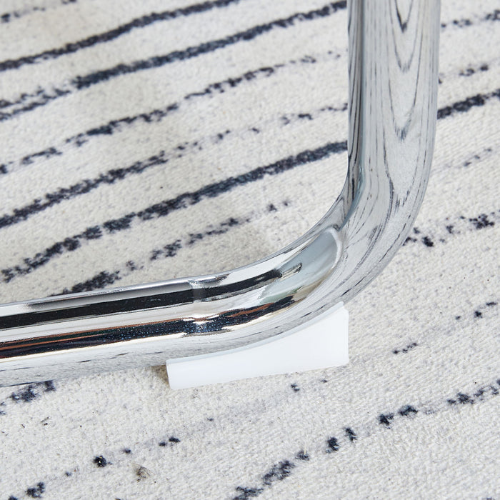 Modern Dining Chairs With Padded Seat, Metal Legs