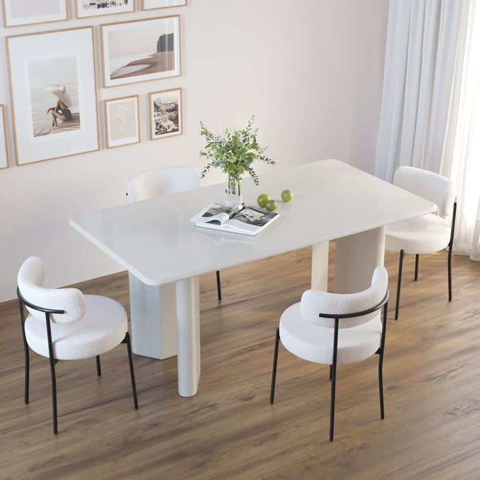 Mid-Century Modern Dining Chair With Curved Backrest