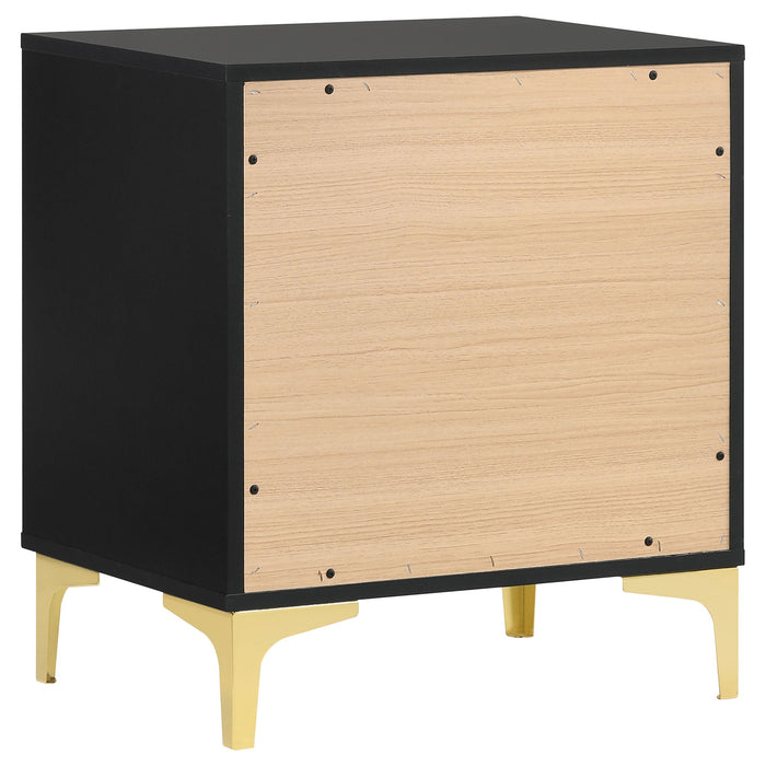 2 Drawer Rectangular Nightstand - Black