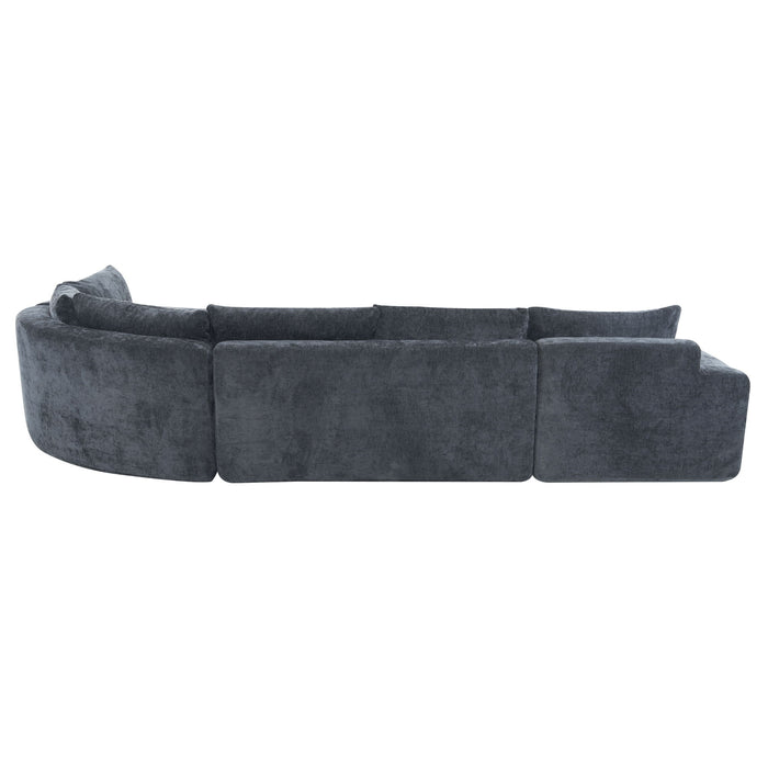 Modular Cloud Sectional Sofa Set, U-Shaped Upholstered Couch With Deep Seat