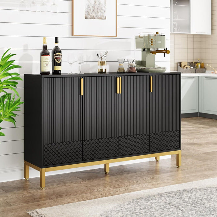 Buffet Sideboard Cabinet With Geometric Doors