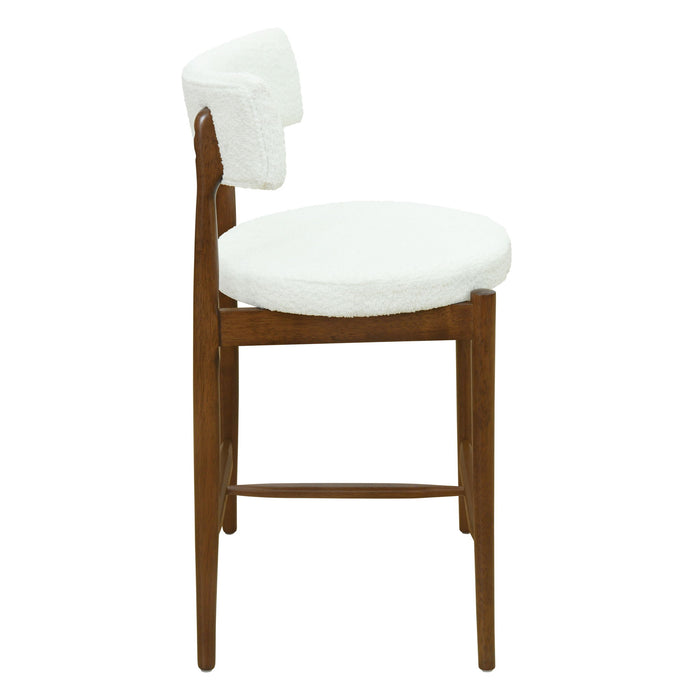 Mid Century Modern Counter Stools, Fabric Upholstered Chairs