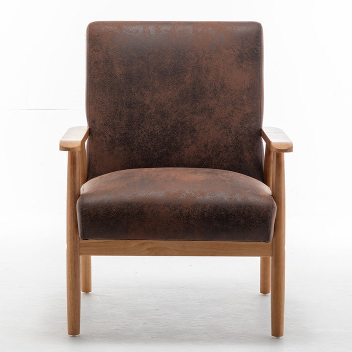 Wide Arm Chair - Brown