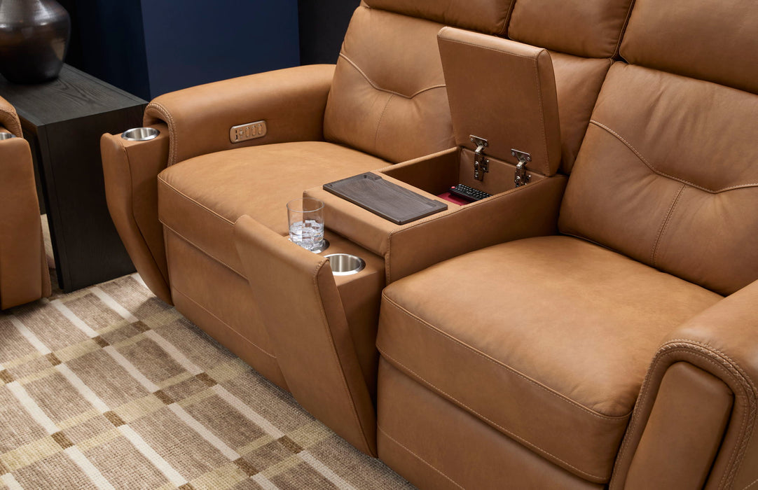 Felix - Power Reclining Loveseat With Console, Power Headrest, Lumbar, Heat & Massage