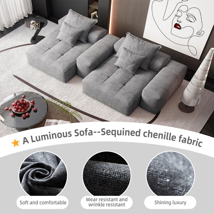Modern Oversized, Modular Sectional Sofa With Pillows