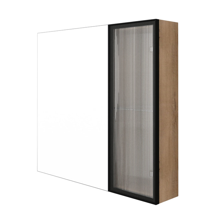 Wall Mounted Bathroom Cabinet & Adjustable Shelves - Imitative Oak