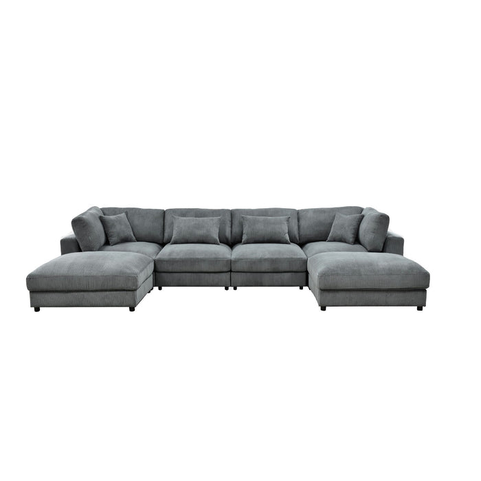 Upholstered Modular Sectional & Custom Configuration And Toss Pillows