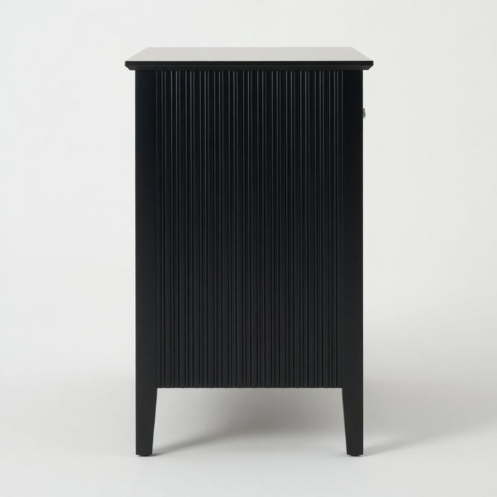 Fluted 3 Drawer Nightstand With Soft Close Slides