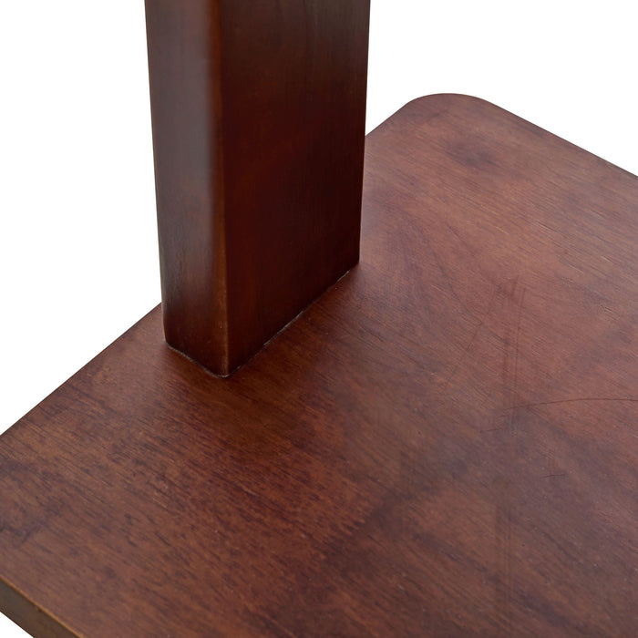 Hanger Double Layer Coat Rack With Solid Wood Partition - Gold / Walnut