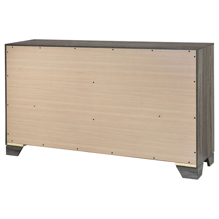 Funston - 6 Drawer Dresser Cabinet - Brown Oak